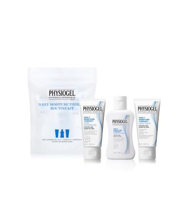 Physiogel Facial Moisturizing & Cleansing Travel Kit | 72hr Rich Moisturizer PH balanced Hydrating & Vegan Gentle Face Wash | Low Irritant Strengthen Skin Barrier Dry Normal & Sensitive Skin
