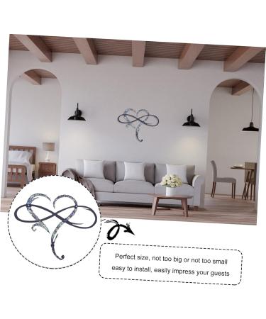 Cabilock 1pc Pendant Emblems Ornament Home Decor Metal Wall Hanging Heart Wall Iron Heart -shaped 30x26cm Silver - Buy Online on GoSupps.com