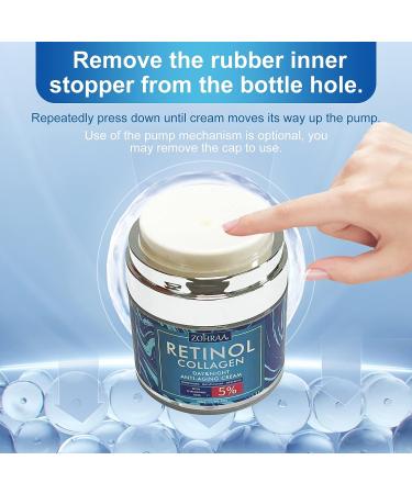 Retinol Cream with Collagen, Hyaluronic Acid, Vitamin C+E - Anti-Wrinkle Facial Moisturizer for Women and Men - Buy Online on GoSupps.com