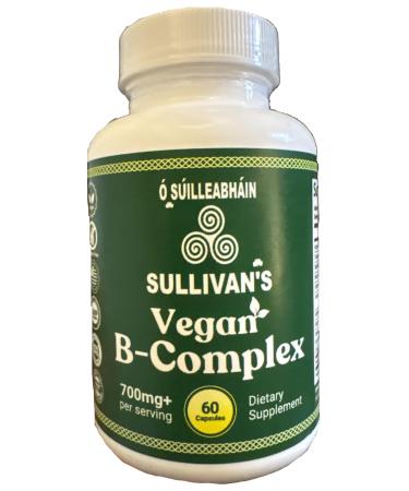 Vegan B-Complex 60 Vegetarian Capsules with Mega Dose of Vitamin B-12 at 2 000 mcg 1 000mcg of Biotin (Made in USA Gluten Free GMP Certified Non-GMO 3rd Party Lab Tested for Purity & Potency)