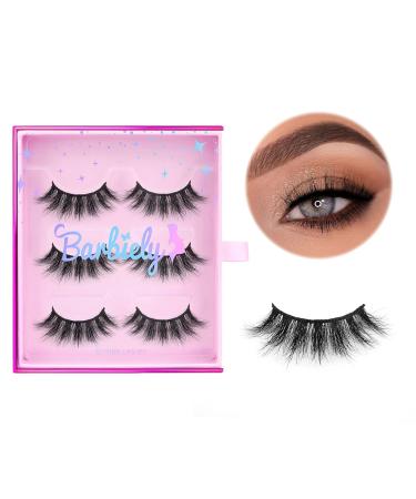 Barbiely Fluffy Mink False Eyelashes - Cat-Eye Look - Handmade Luxurious Volume - 3 Pairs Pack - Buy Online on GoSupps.com