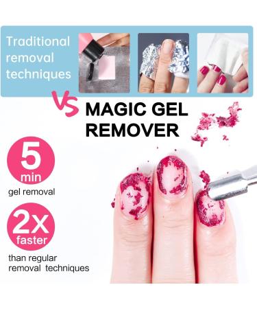 Gel Nail Polish Remover Magic Gel Polish Remover Soak-Off Gel Polish-Quickly & Easily Remove Nail Polish in3-5 Mins-Don't Hurt Your Nails Professional Non-Irritating Nail Polish Remover(with 1 Cuticle Pusher and Nail Scraper) 3 Piece Set - Buy Online on GoSupps.com