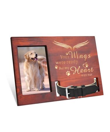 Pet Memorial Gifts, Wooden Personalized Dog Cat Memorial Picture Frame, Dog or Cat Memorial Gifts, Pet Loss Gifts, Loss of Dog Sympathy Gift, Dog Bereavement Gifts, Dog Remembrance Gift, Collar Mount