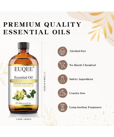 EUQEE Honeysuckle Essential Oil 118ml - Pure Natural Aromatherapy Oil for Diffusers - Home Humidifier Relaxation - 1 Pack - Buy Online on GoSupps.com