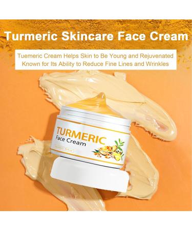 Turmeric Face Cream - Natural Moisturizer for Soothing & Hydrating | Vitamin C Anti-Aging Cream for Face & Body - 50g - Buy Online on GoSupps.com