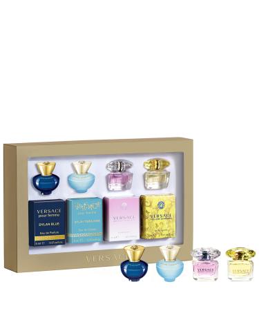 Versace Gifts & Sets Womens Mini Set (Pour Femme Dylan Blue 0.17 oz EDP, Pour Femme Dylan Turguoise EDT, Bright crystal EDT yellow diamond EDT)