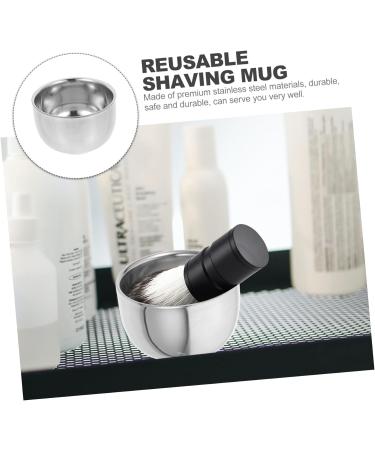 Moluckfu Bartbrush Shell Metal Shaving Cup - Portable Reusable Razor Bowl for Men | Perfect Gift for Shaving Enthusiasts - Buy Online on GoSupps.com