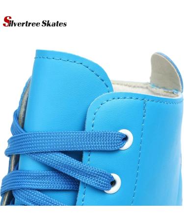 Silvertree Women's PU Leather High-top Roller Skates - Blue Flash Wheel, Size Women's 9 / Men's 7.5 with Carry Bag - Buy Online on GoSupps.com