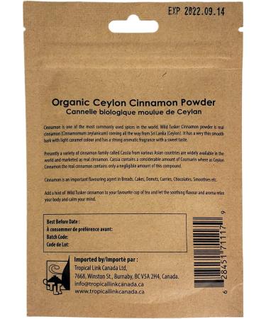 Wild Tusker Organic Ceylon Cinnamon Powder 20g - Buy Online on GoSupps.com
