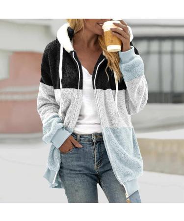 Hanxiulin Women's Long Hooded Fleece Jacket - Plush & Cuddly Winter Coat (5XL Light Blue) - Perfect for Cold Weather - Buy Online on GoSupps.com