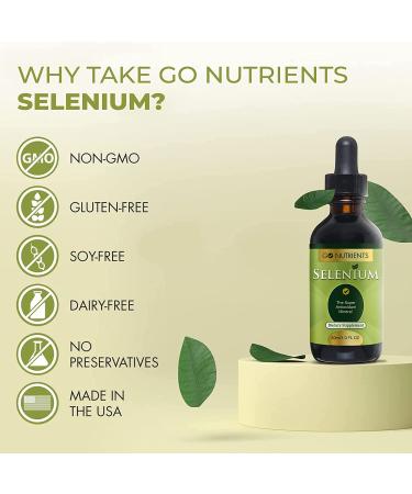 Selenium 200mcg Liquid Drops Supplement - Yeast-Free Herbal Formula with Trace Minerals - 1.0 oz Bottle - Buy Online on GoSupps.com