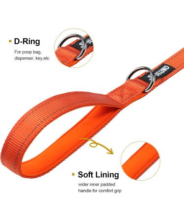 OneTigris Double Dog Leash with Reflective Stripes - 182cm Orange | Durable & Adjustable for Safe Walks - Buy Online on GoSupps.com