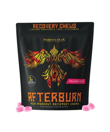 After Burn Creatine Monohydrate Chews - BCAAs & L-Glutamine - Gummies - Pre/Post Workout Recovery for Men & Women - Strength Energy Endurance - Muscle Growth - Immune Function