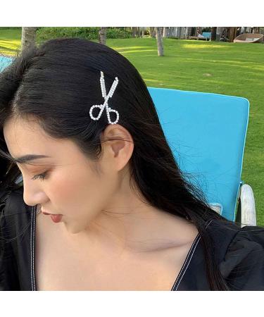 Yheakne Vintage Crystal Hair Clip Pin Silver Cz Scissors Hair Pins Rhinestone Hair Barrette Hairpin Shine Crystal Headpieces Decorative Bobby Pins Headwear Metal Hair Accessories for Women and Girls - Buy Online on GoSupps.com