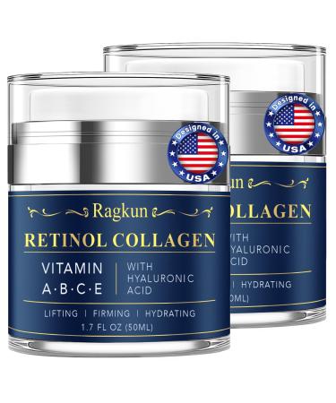 Retinol Cream for Face Collagen Neck Creams for Tightening and Firming Anti Aging Day & Night Facial Moisturizer for Women & Men Instant Face Lift Wrinkle Cream 2-Pack 1.7 Fl Oz (Pack of 2)