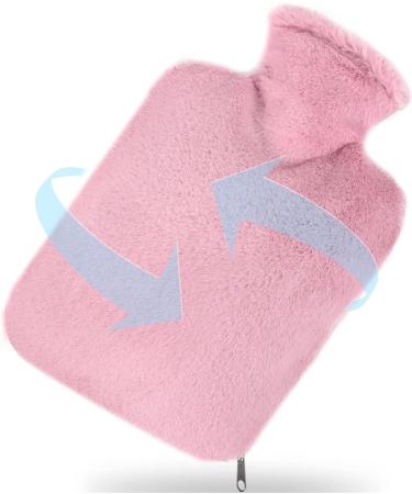 2L Pink Fluffy Hot Water Bottle with Zipper Cover - Pain Relief Gift for Women - Buy Online on GoSupps.com