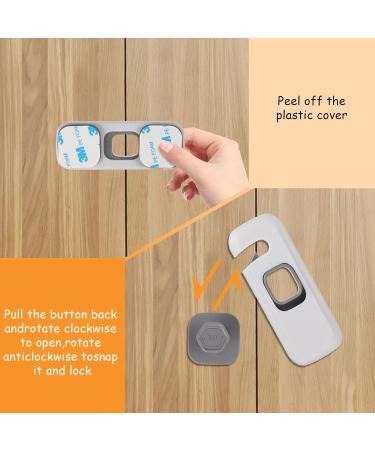5Pcs Childproof Refrigerator Locks - No Tools or Drill Needed for Fridge, Cabinets, Drawers, Dishwasher - Grey - Buy Online on GoSupps.com