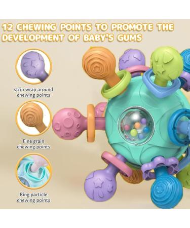 QXNDXQ Baby Teether Ball | Soft Silicone Dental Aid & Montessori Bitering Toy for Babies 0-12 Months - International Shipping Available - Buy Online on GoSupps.com
