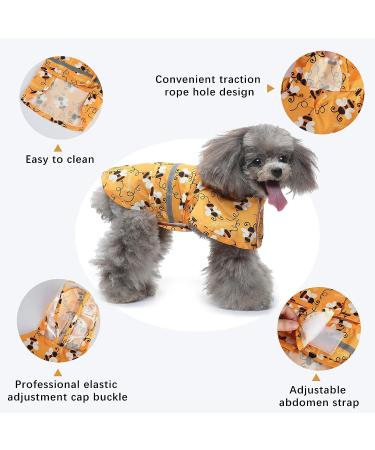 Adjustable Dog Raincoat - Waterproof Lightweight Jacket for Medium Bee Breed with Reflective Strip - Buy Online on GoSupps.com