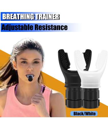 Kecartu Portable Respiratory Trainer | Compact Lung Exercise Device | Breathing Exercise Device | Muscle Trainer with Soft Silicone for Fitness Training | Adjustable Resistance | Easy to Clean White - Buy Online on GoSupps.com