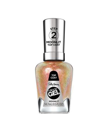Sally Hansen Miracle Gel Moonlit Top Coat Long Lasting Gel-Like Formula No UV Lamp Needed Clear Nail Polish