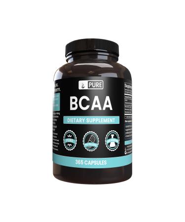 Pure Original Ingredients BCAA No Magnesium Or Rice Fillers Always Pure Lab Verified (365 Capsules)