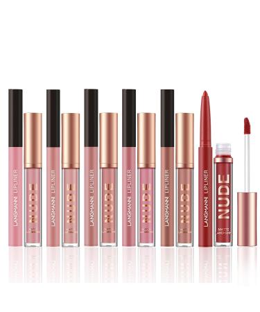 12Pcs Lipstick Makeup Set - 2 in 1 Lip Liner & Gloss Long Lasting Waterproof Matte Liquid Lipsticks & Pencils - Perfect Beauty Gift for Girls - Buy Online on GoSupps.com