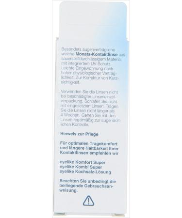 Eyelike Monthly Contact Lens -4.50 Diopters | Clear 1 Piece | International Shipping Available - Buy Online on GoSupps.com