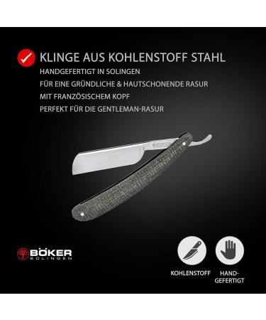 B ker Solingen Lounge Bar Razor Knife - Green Micarta Handle - Professional 6/8 Beard Razor - Made in Germany - Buy Online on GoSupps.com