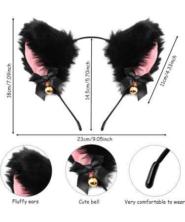  1 Konamo Cat Fox Ears Headband Festive Dress Up Black Pink (pack of 1) One Size Black - Buy Online on GoSupps.com