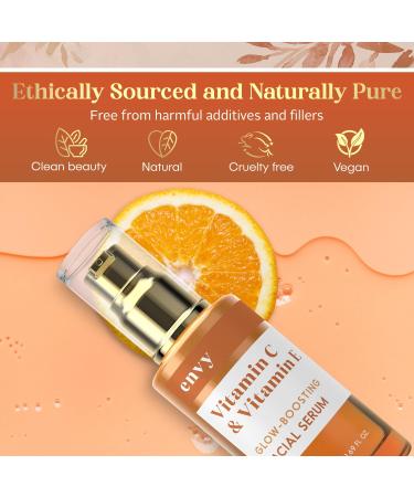 Buy Envy Vitamin C Serum with E & Glycerin | Dermatologist-Tested Korean Skin Care for Dark Spots & Brightening | Anti-Aging & Acne Treatment | Cruelty-Free All Skin Types 1.69 Fl Oz - Buy Online on GoSupps.com