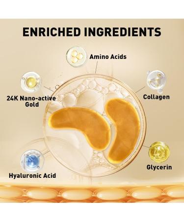 Under Eye Patches (50 Pairs) - 24K Gold Eye Patches for Puffy Eyes Dark Circles Eye Bags and Wrinkles Collagen - Buy Online on GoSupps.com