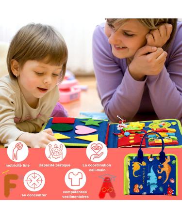 Orderra Busy Board - Montessori Activity Board for Children | Early Educational Toys for Fine Motor Skills | Learn Clothing Basics | MLB-SZZM Blue - Buy Online on GoSupps.com