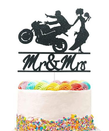 Motorcycle Wedding Cake Topper Let Go of The Motorcycle and Get Married with Me Cake Topper Funny Mr And Mrs Cake Topper Funny Bride and Groom with Motorcycle Cake Topper for - Buy Online on GoSupps.com