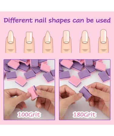 70 Count Mini Nail Buffer Block | 100/180 Grit Arc Shape Buffers for Acrylic Nails Manicure Tools - Buy Online on GoSupps.com