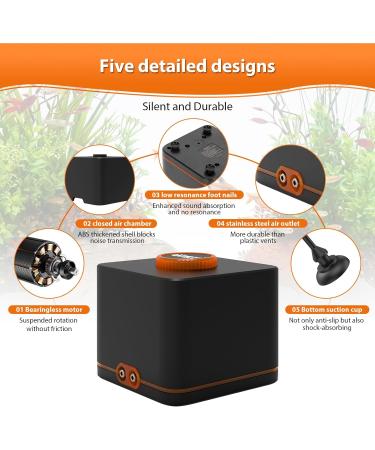 Buy Hygger Extremely Quiet Aquarium Air Pump - 2 Outlets 7W Adjustable Oxygen Pump for Aquariums Up to 2200L | International Shipping Available - Buy Online on GoSupps.com