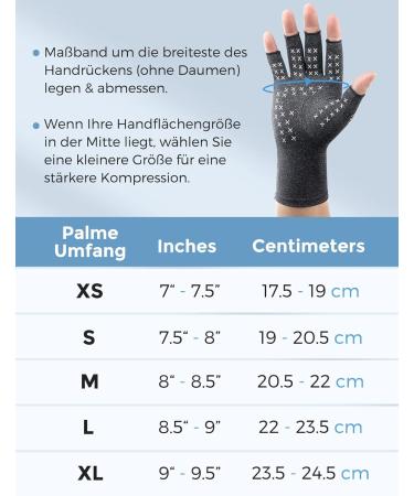 Freetoo Copper Infused Arthritis Gloves - Fingerless Compression for Pain Relief | Best for Carpal Tunnel RSI and Knitting - Unisex Gray - Buy Online on GoSupps.com