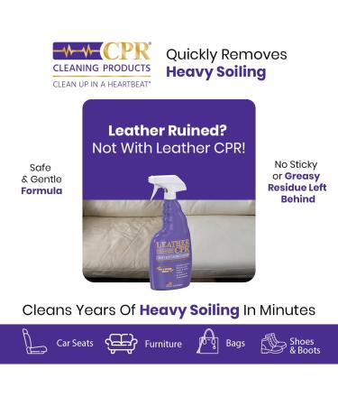 Leather CPR | Premium Leather Cleaner & Conditioner for Furniture Car Seats Purses & More - Heavy-Duty Formula with 2 Applicators - Buy Online on GoSupps.com