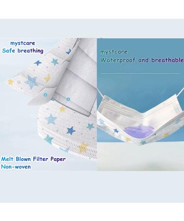 Mystcare Kids Face Mask 50 Pack - Disposable, 3-Layer Breathable Filter, Ages 5-12, Child Cover Multicolore - Buy Online on GoSupps.com