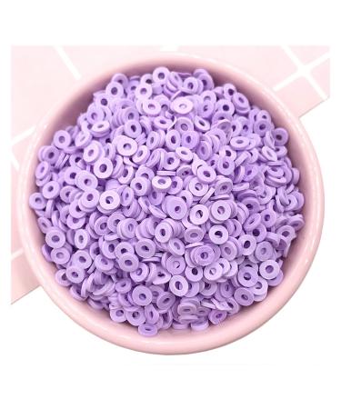NIANTU108 50g 5mm Polymer Hollow Circle Slice Hot Clay Sprinkles for Crafts Making DIY Confetti Slime Filling Accessories Nail Art Gift (Color : Light Purple)