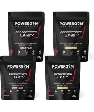  Powergym POWERGYM | Whey Protein Concentrate Chocolate Flavor 400g Whey Protein for Muscle Building | Fast Post-Workout Recovery Protein for Muscle Mass Increase - Buy Online on GoSupps.com