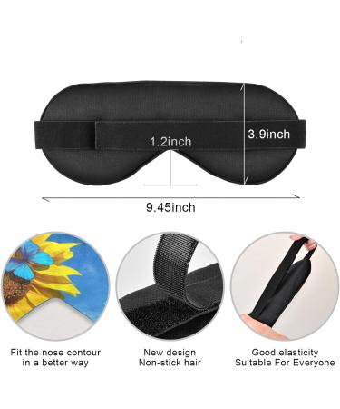 Haskirky Light Blocking Eye Mask - Adjustable Adult Men and Women | Perfect for Travel, Meditation, and Deep Sleep | Sunflower Flowers Design - Buy Online on GoSupps.com
