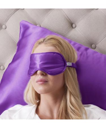 Jasmine Silk 100% Pure Silk Filled Eye Mask / Sleeping Mask Sleep Mask with Ajustable Comfortable Strap (Lavender)