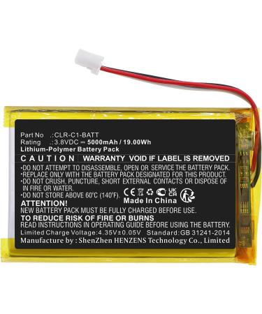 Synergy Digital Smart Home Battery - Compatible with ClareOne CLR-C1-BATT 5000mAh Ultra High Capacity Replacement (Li-Pol 3.8V) - International Shipping Available - Buy Online on GoSupps.com