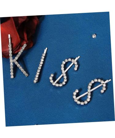 HONMEET 1 Set Kiss Hairpin Letters Bobby Hair Jewelry Metal Hair Claw Hair Clips for Women Hair Accessories Hair Pin Rhinestone Hair Crystal Bobby Rhinestones Hair Piece Child Girl - Buy Online on GoSupps.com