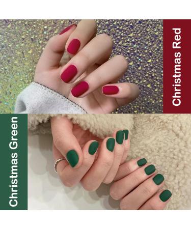 DMQ Matte Press on Nails Short Coloured False Nails with Glue and Nail Files Durable Stick on Nails Short with Cuticle Pusher for Women Girls Square Fake Nails French for Nail Art (Matte) - Buy Online on GoSupps.com