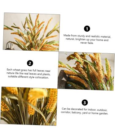 DECHOUS Simulated Ears of Corn Dry Flowers for Decoration Wheat Sheave Bundle Flower Fake Wheat Stalks Decoration for Home Decor for Home Artificial Plants Faux Plant Straw Manual Pu Golden 12X75CM - Buy Online on GoSupps.com