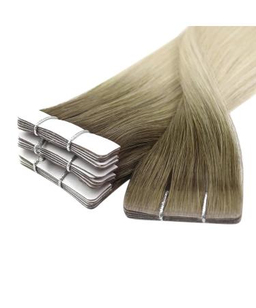 Youngsee Balayage Virgin Tape In Extensions | Real Hair Light Brown Ombre Blonde | 40cm 10g Remy Hair | 5 Pcs #9a/10/800 - Buy Online on GoSupps.com