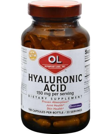 Olympian Labs Hyaluronic Acid 150mg | 99 Capsules | Support Healthy Connective Tissue and Joints - Promote Youthful Healthy Skin - Buy Online on GoSupps.com