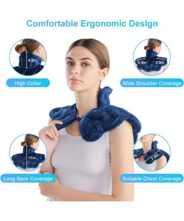 Cozy Life Microwave Heating Pad - 2-in-1 Hot/Cold Therapy for Neck, Shoulders, and Back Pain Relief - 4LB Weighted Neck Wrap with Natural Herbs - Unscented Blue - Buy Online on GoSupps.com